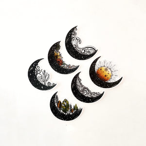 25% off SALE Nature Moon Series sticker pack