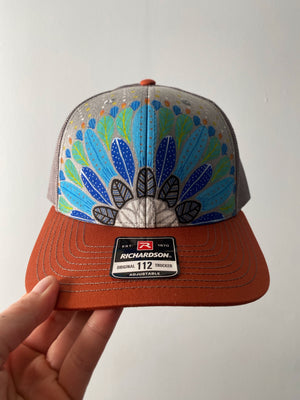 Blue Mandala trucker hat + free sticker