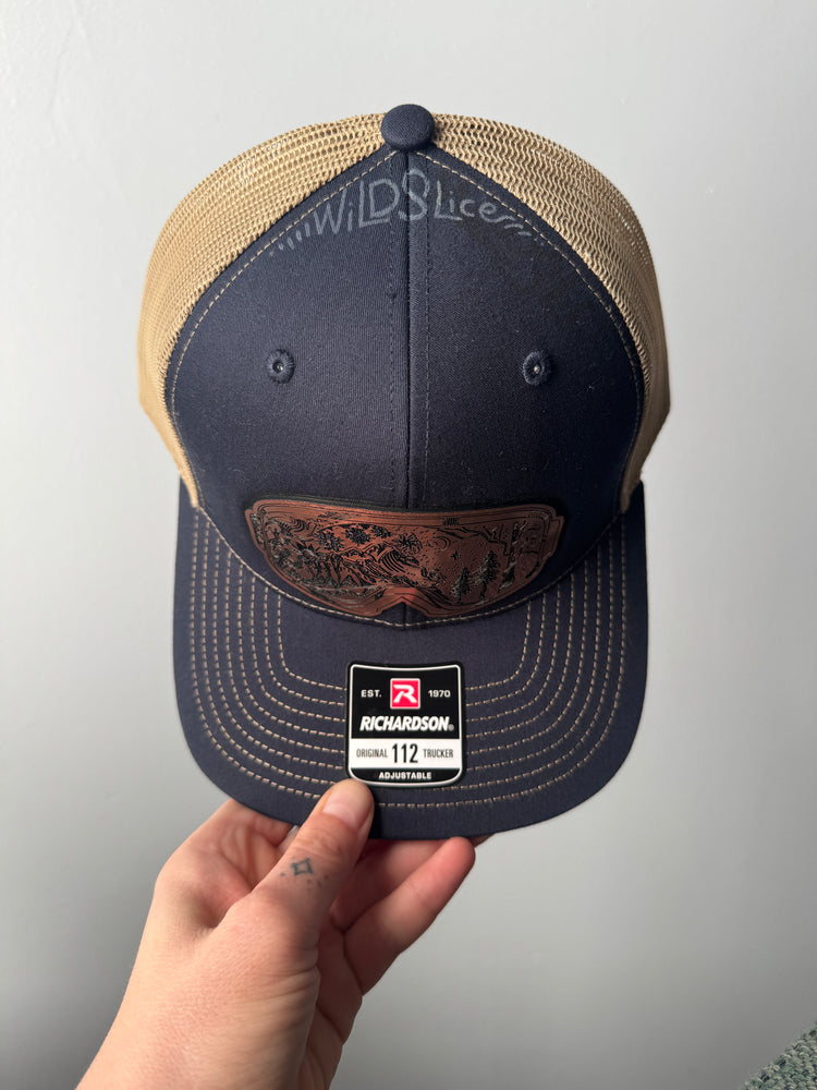 Googles Copper acrylic patch trucker hat