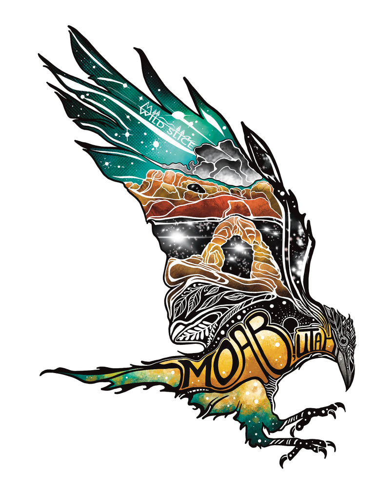 Custom art for Moab Gear Trader raven