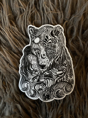 Woman & Bear sticker 4” Limited Release