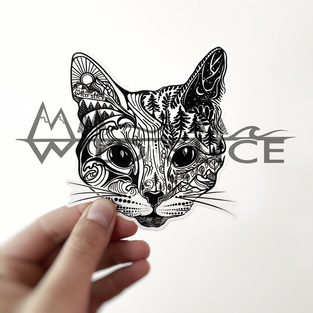 Cat Face sticker 3”