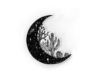 Desert cactus Moon 4" sticker