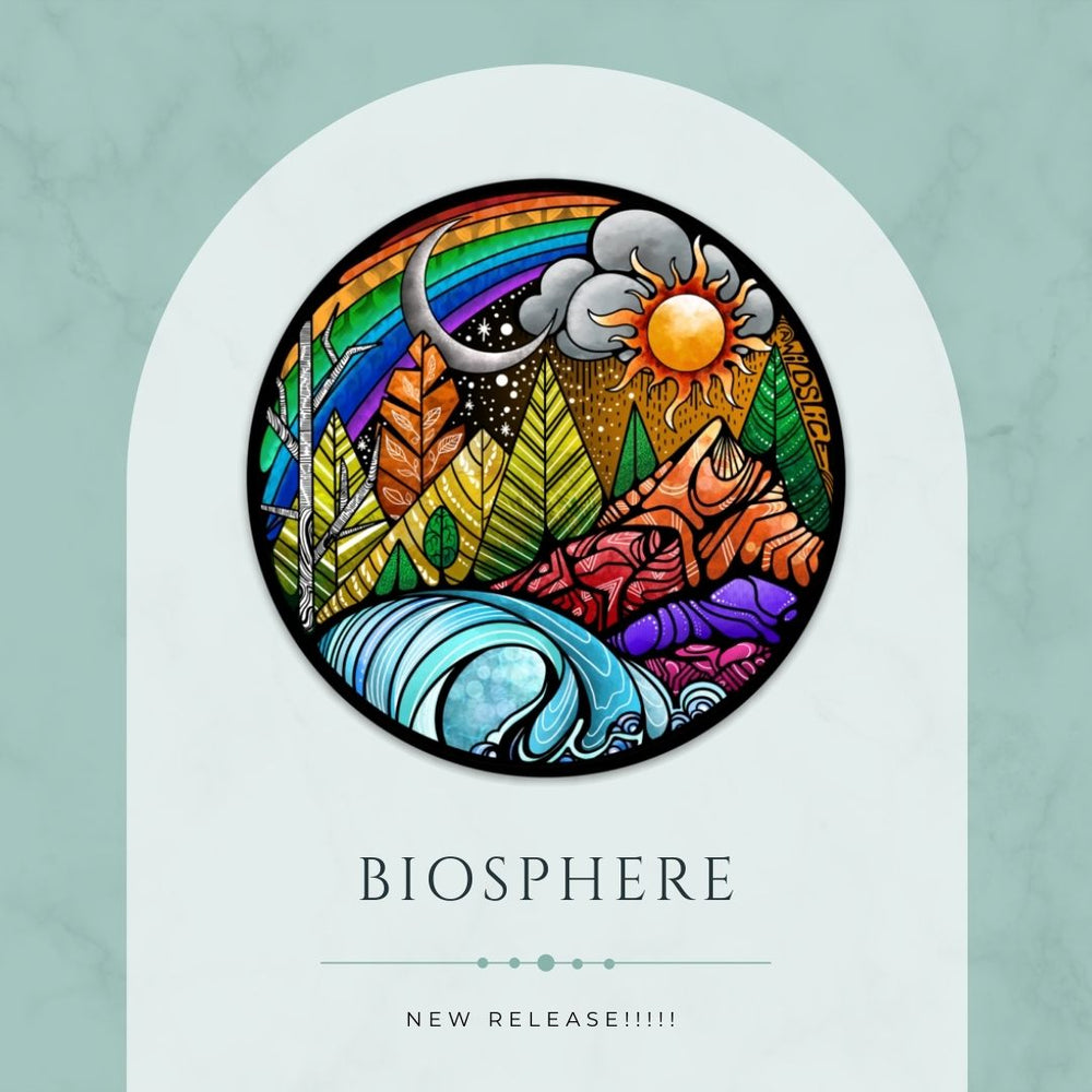 
            
                Load image into Gallery viewer, NEW Biosphere sticker! 4” vinyl weatherproof and dishwasher safe!
            
        