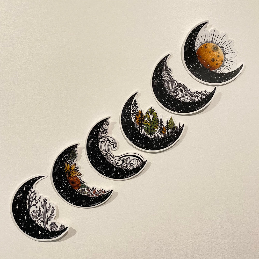 
            
                Load image into Gallery viewer, 25% off SALE Nature Moon Series sticker pack
            
        