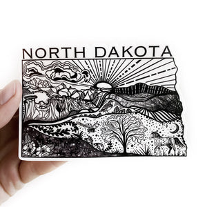 North Dakota USA State 4” vinyl sticker