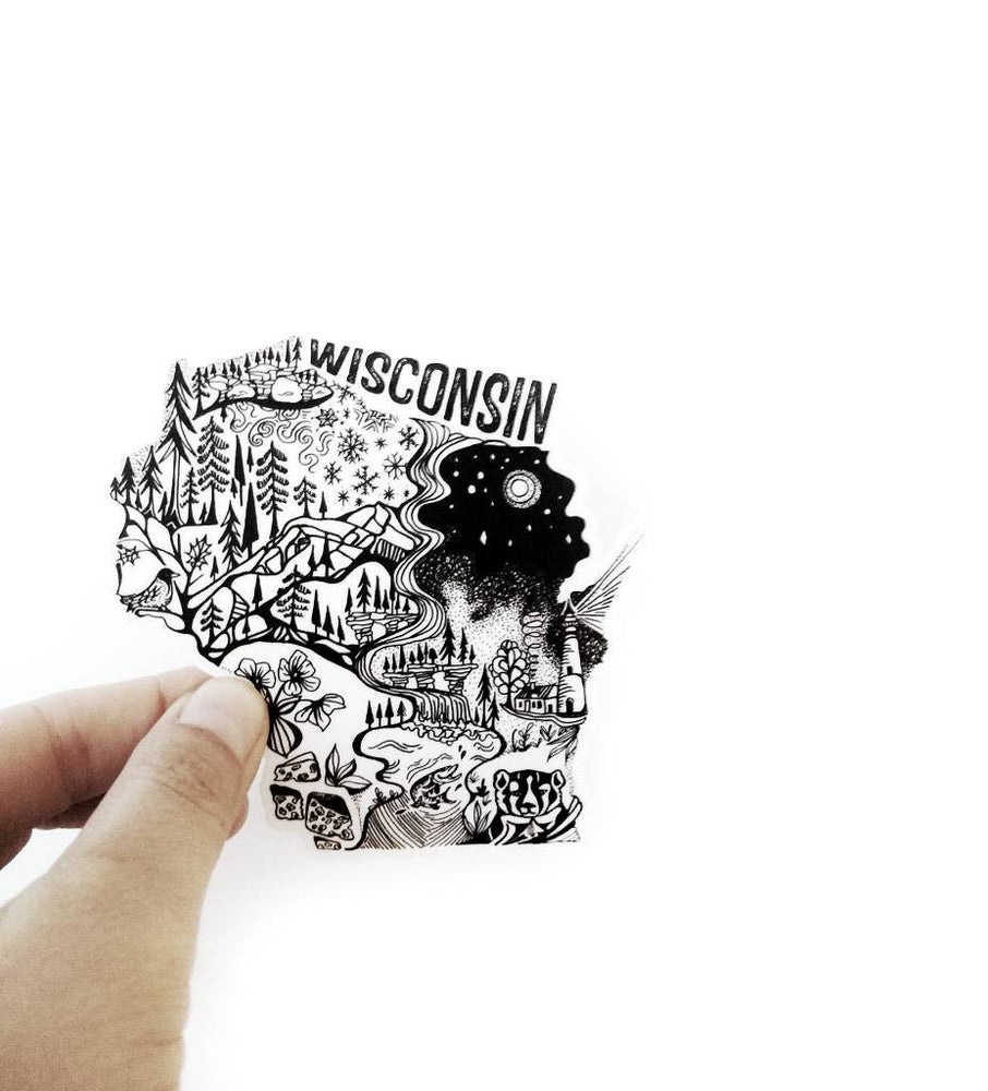 Wisconsin Map Sticker Wisconsin State 4