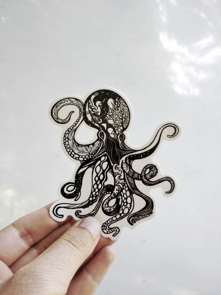 
            
                Load image into Gallery viewer, Poseidon the Octopus Sticker 4&amp;quot; sticker
            
        