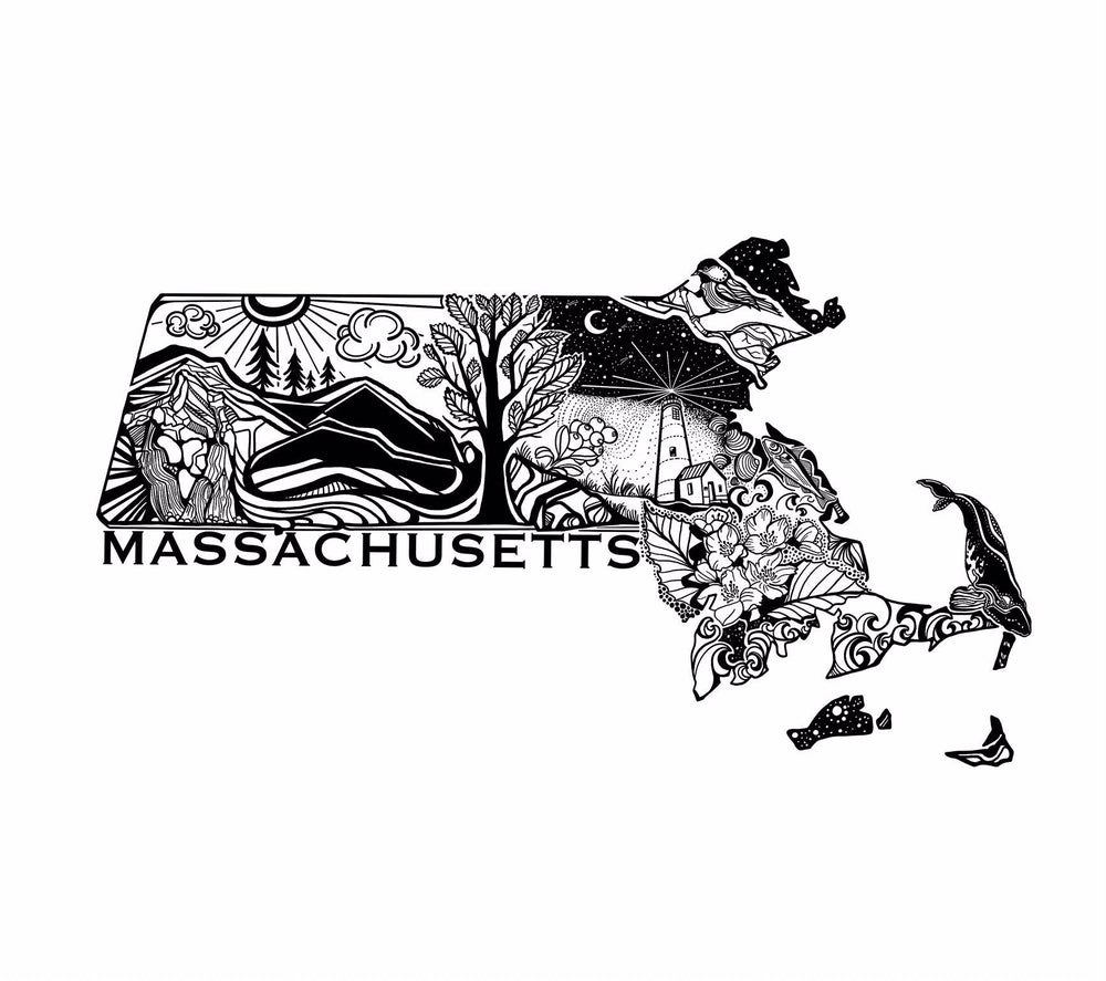 Massachusetts state 4” sticker