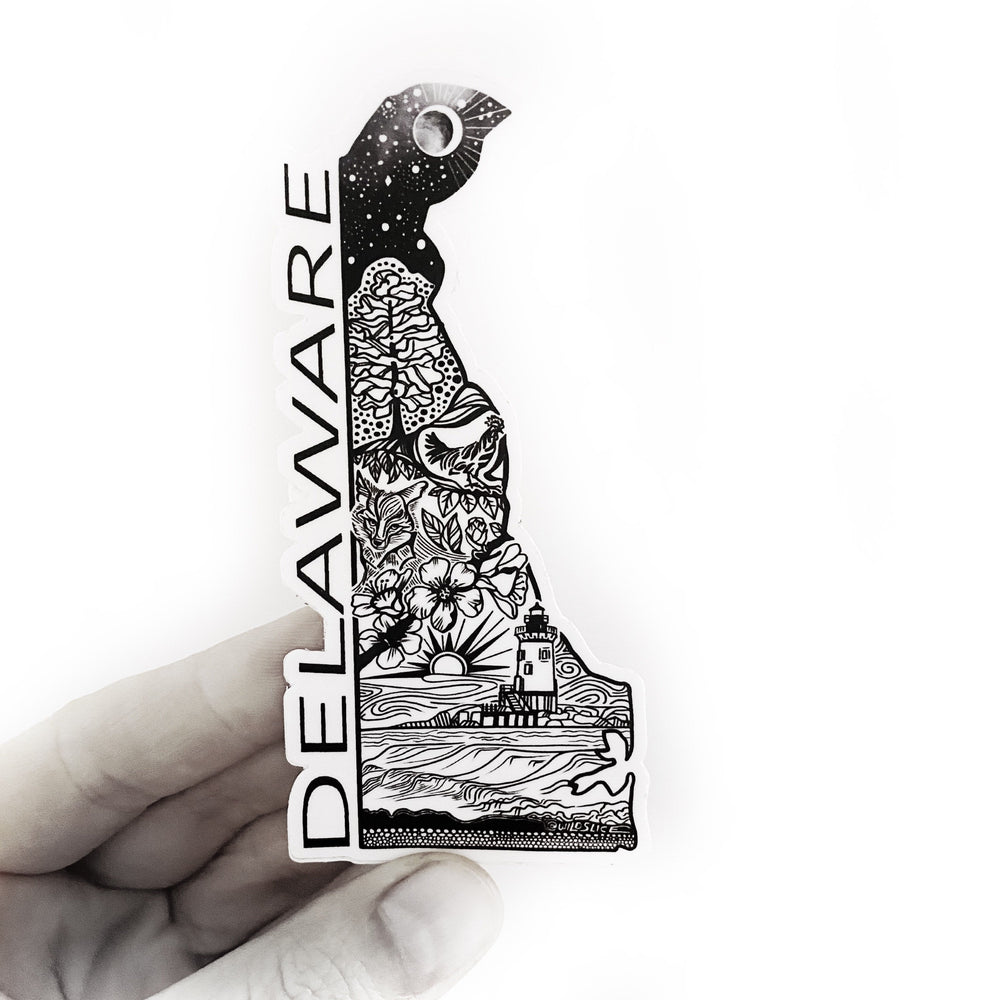 Delamode Sticker Delaware State 4” stickers DE weatherproof vinyl and super durable ...