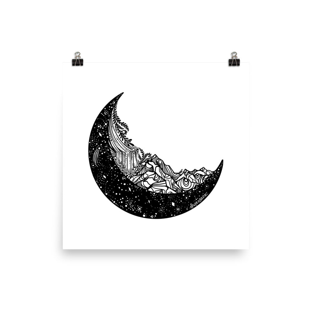 Mountain Moon Poster Print